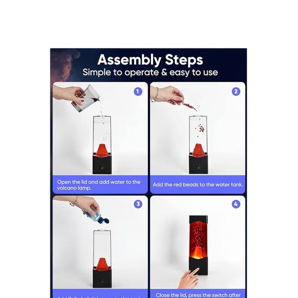 Volcano Lamp, Realistic Volcanic Eruption Night Light - Picture 4 of 4